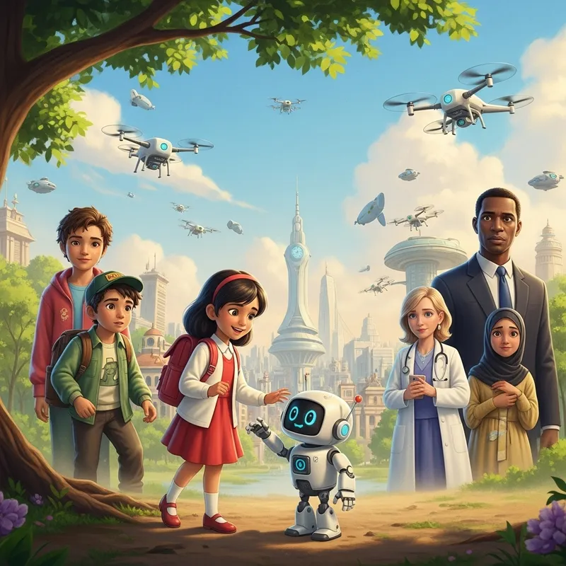 Whimsical Sci-Fi Movie Poster: A Joyful Adventure