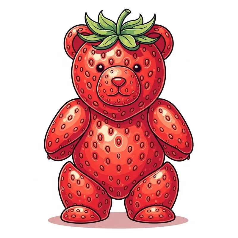 Colorful Strawberry Bear Animation - High Definition Artwork