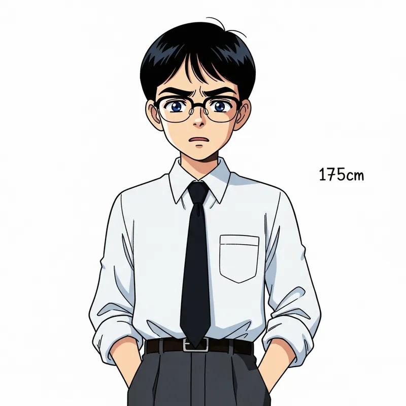 Chic Business Boy with Blue Eyes in Anime Style Chic Business Boy with Blue Eyes in Anime Style