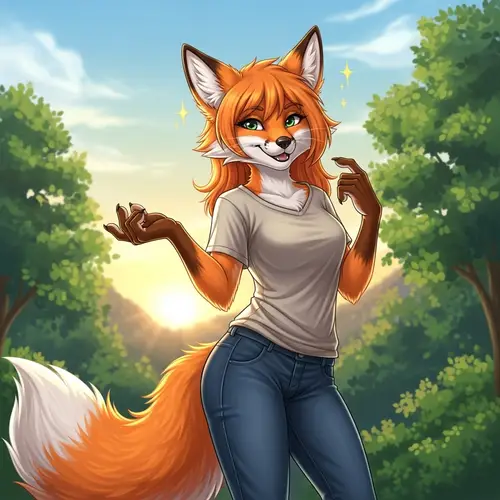 Anthropomorphic Fox Girl Illustration | Youthful Energy
