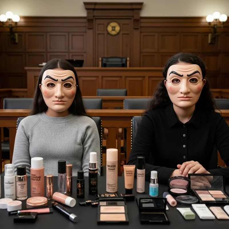 Courtroom Drama: Girls with Bandit-Mask Cosmetics