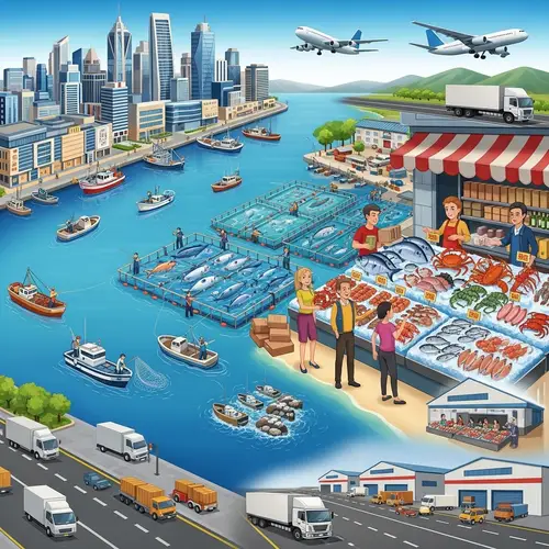 IT Companies & Shopping Malls in Fishing Harbor & Seafood Marketplace