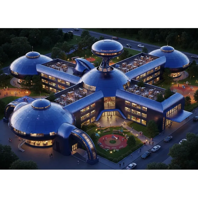 Futuristic School Shaped Like an Alien Spaceship