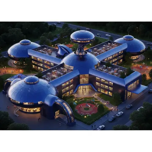 Futuristic School Shaped Like an Alien Spaceship