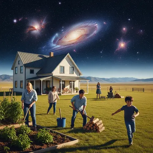 Idyllic Homestead: Rustic Charm in Cosmic Setting