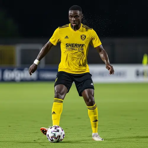 Black Male Football Player in Yellow and Black Colors | Sheriff FC