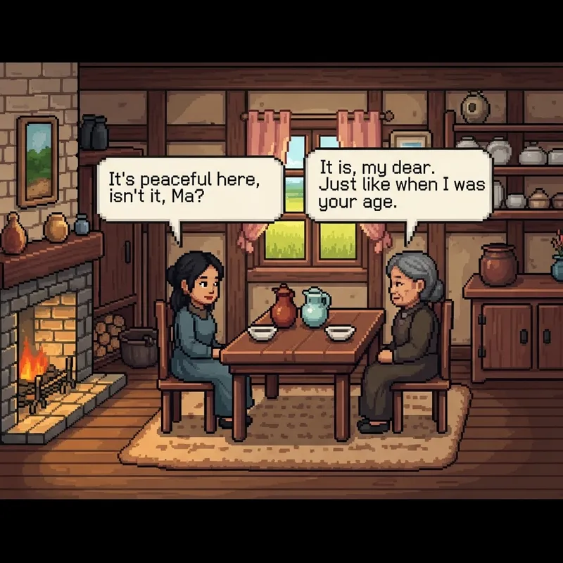 Charming Pixel Art Home: A Conversation in Style
