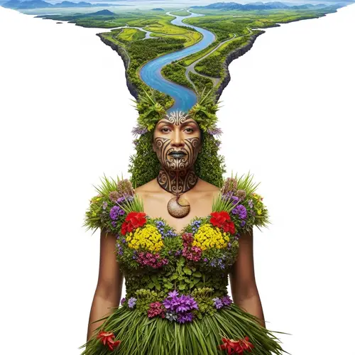 Papatuanuku, Earth Mother: A South Asian Maori Fusion Artwork