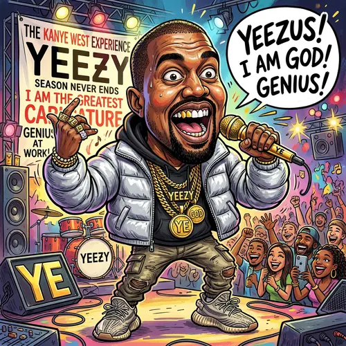 Kanye West Funny Caricature - A Hilarious Take