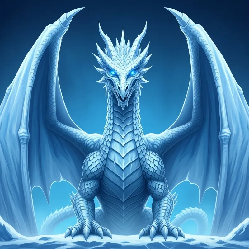 Ice Dragon of Elegance | Frozen Majesty in Blue Ambient