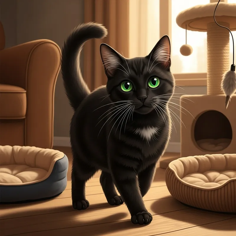 Active Domestic Cat: Playful and Charming