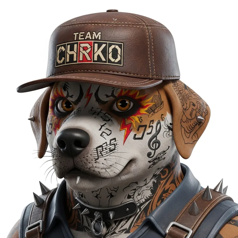 Rockstar Dog Gaming Avatar | Music-Themed CHRKO Cap