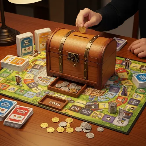 Economics Tabletop Game: Wealth Growth & Loss Simulation