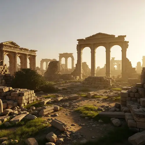 Ancient Ruins in a Vast Landscape | Abstract Interpretation