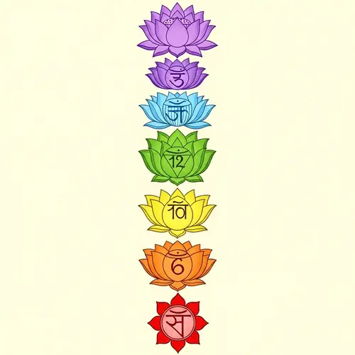 Traditional Seven Chakra Symbols Illustration