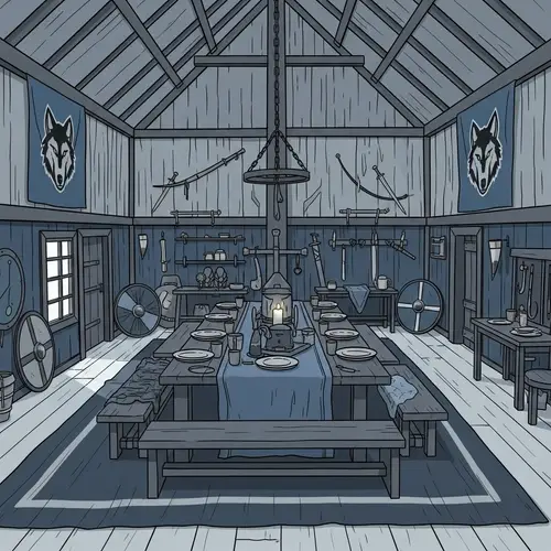 Wolf School Viking Common Room in Grey Blue