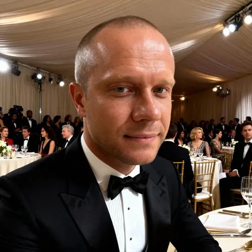Stunning Model in Tuxedo at Met Gala Dinner