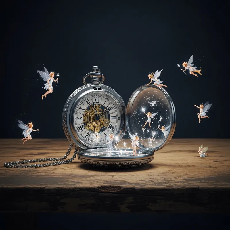 Fairy-Tale Realism: Vintage Clock and Fantasy World