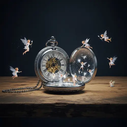 Fairy-Tale Realism: Vintage Clock and Fantasy World