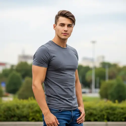 Graceful and Athletic Young Man | Casual Outfit with Fit Physique
