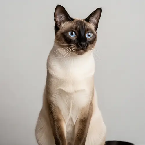 Majestic Siamese Cat | Elegant Cream-colored Feline