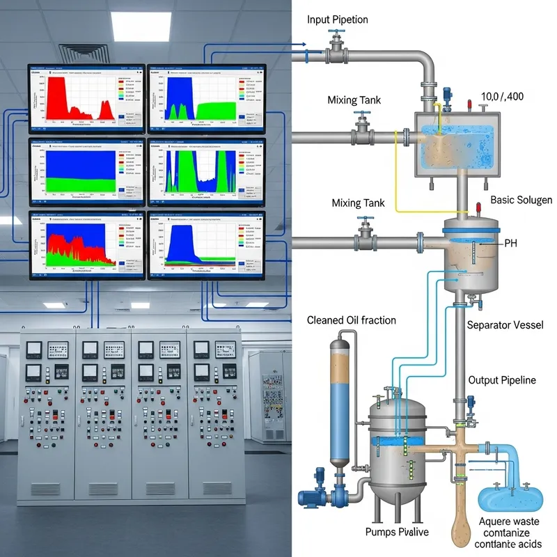 Pressure Temperature Level in Automation for Oil Fraction Separation