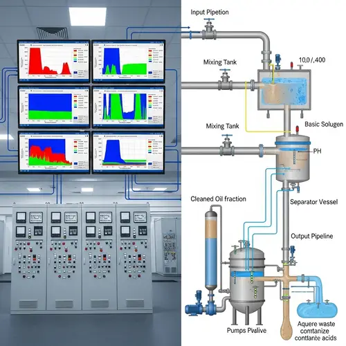 Pressure Temperature Level in Automation Scheme for Oil Fraction Cleaning