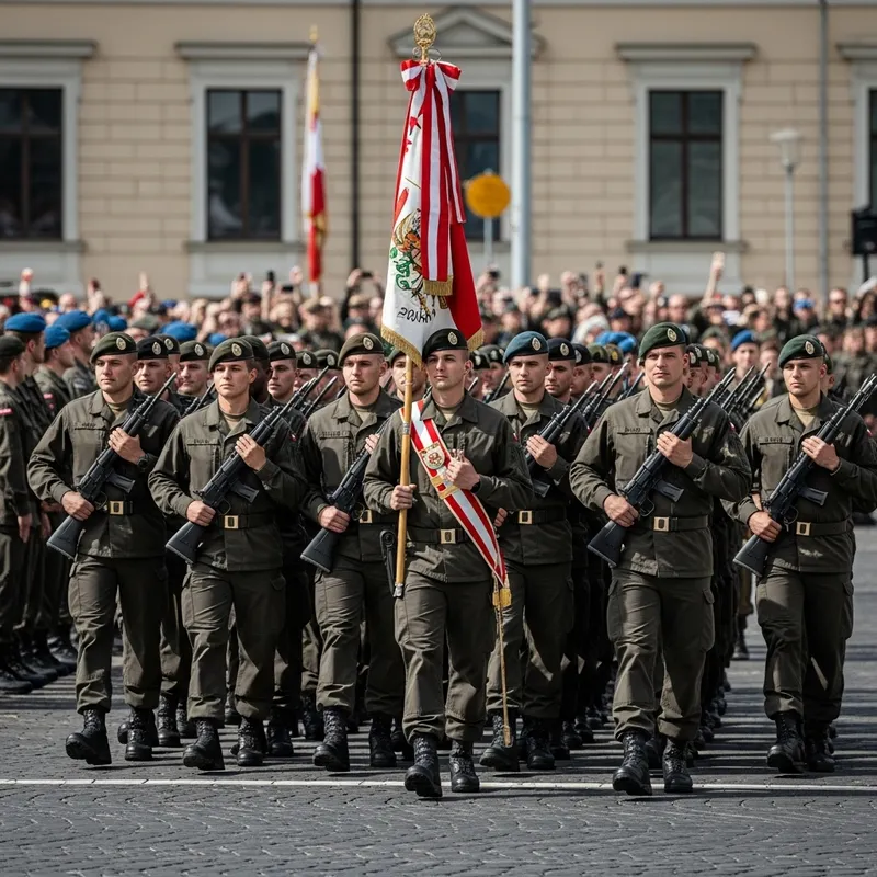 Austrian Military Parade: Precision and Disciplined Soldiers Austrian Military Parade: Precision and Disciplined Soldiers
