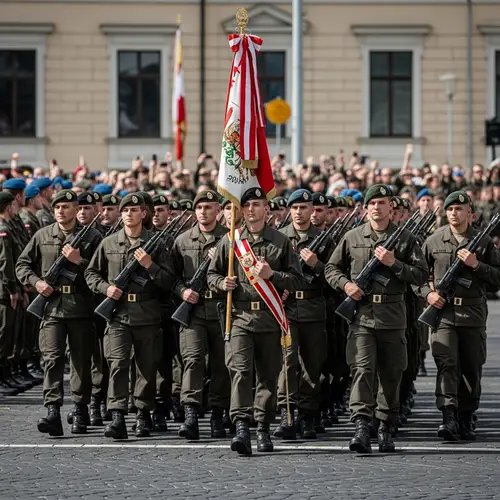 Austrian Diverse Soldiers Military Parade Precision & Discipline
