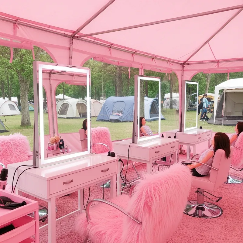 Luxurious Pink Cosmetology Campsite Experience Luxurious Pink Cosmetology Campsite Experience