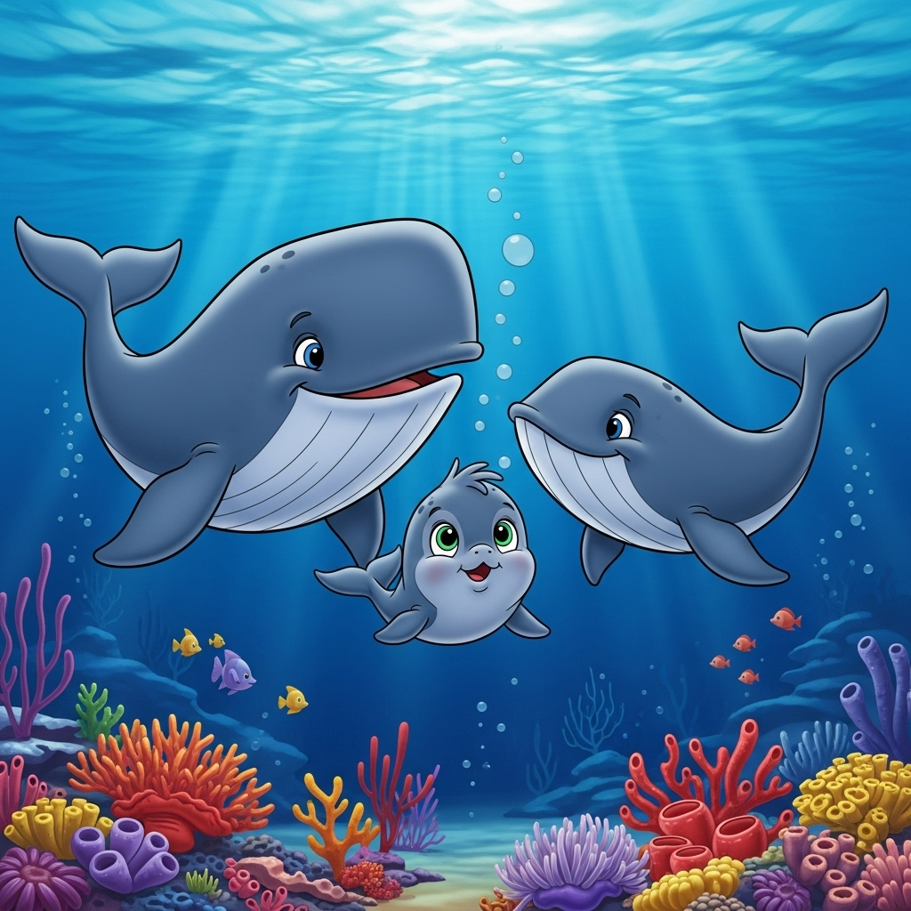 Dolphin and Whale Tessellation Art | AI Art Generator | Easy-Peasy.AI, image size:1024x1024