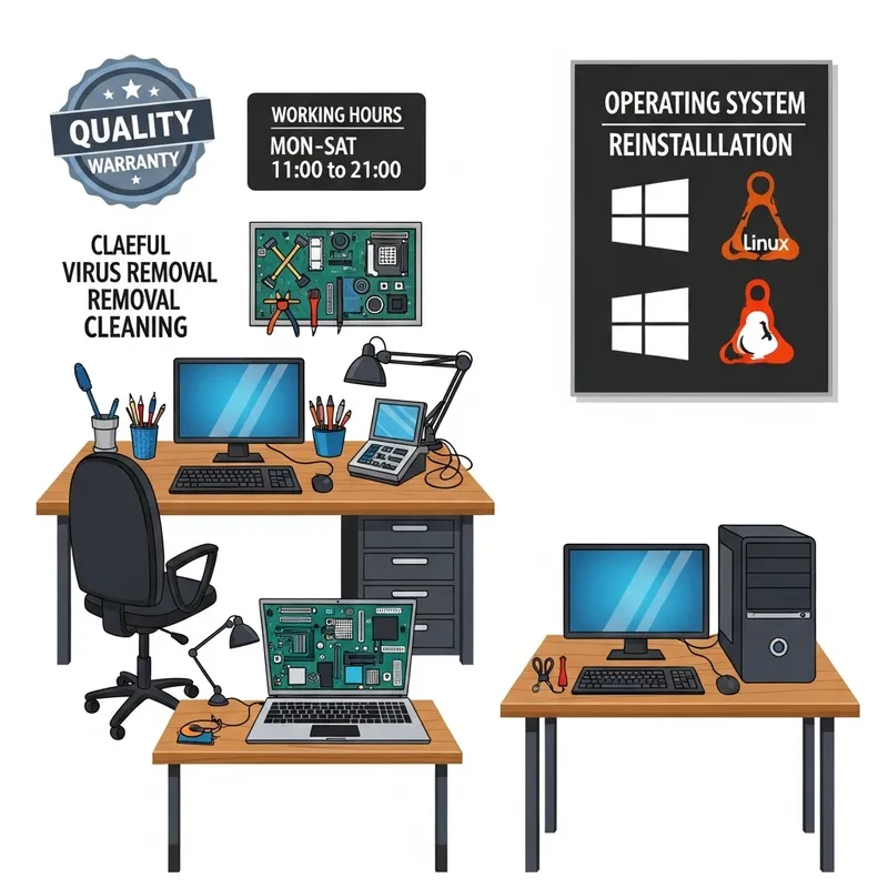 Professional Laptop and Computer Repair Service | Virus Removal, System Cleaning, OS Work