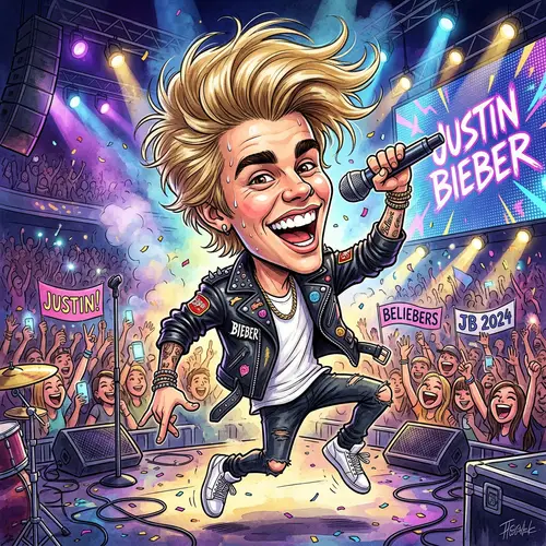 Justin Bieber Caricature Art