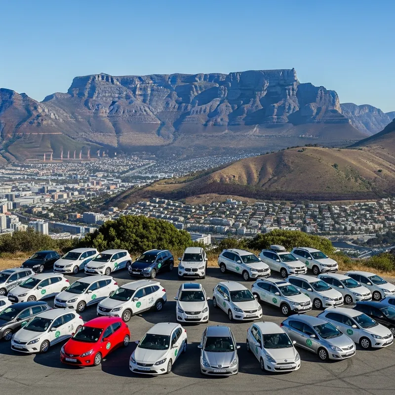 Carshare Fleet at Table Mountain in Cape Town Carshare Fleet at Table Mountain in Cape Town