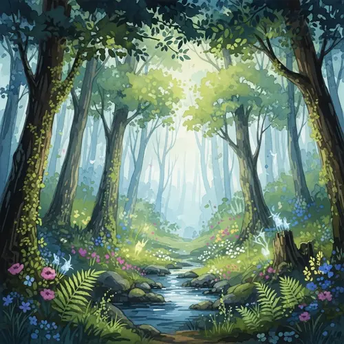Enchanted Forest Watercolor Painting | Ethereal Nature Art