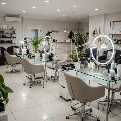 Modern Beauty Salon with Stylish Furnishings