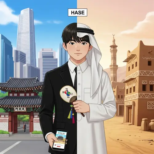 Korean Boy Transformation to Saudi Arabian Religious Influence