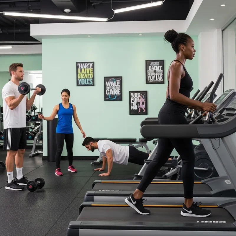 Diverse Gym Scene: Energetic Workouts & Personal Training