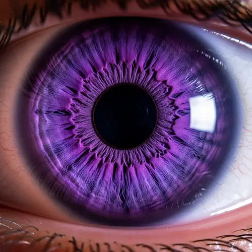 Black Pupil and Purple Iris Eye Close-up
