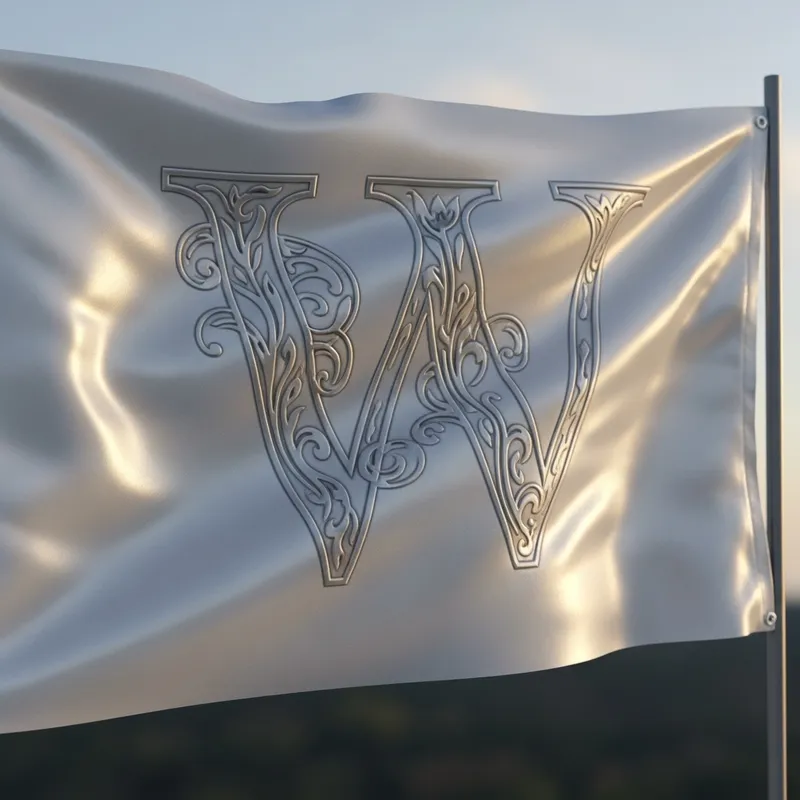 Artistic Letter W Flag | Elaborately Designed Aesthetic Flag