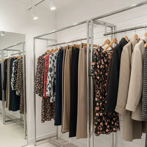 Modern Clothing Rack in Boutique