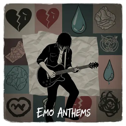 Emo Anthems Playlist Cover: Raw & Expressive Design