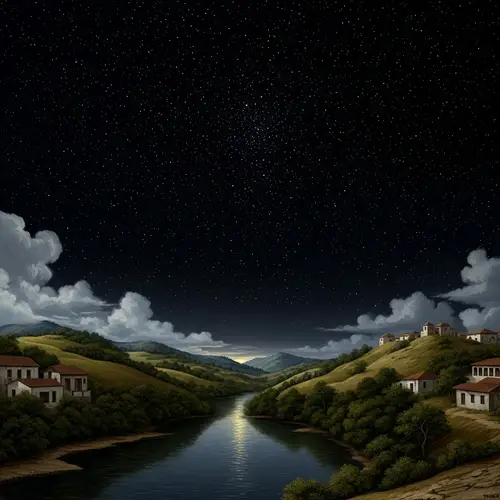 Venezuelan Night Sky, Renaissance Style - Celestial Landscape