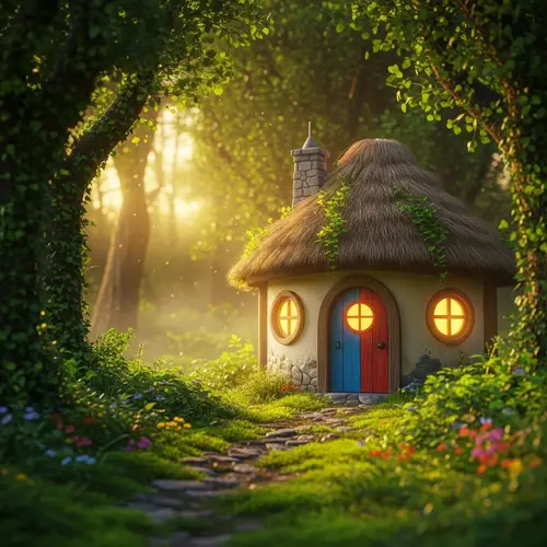 Whimsical Tiny House in a Fairy Tale Setting