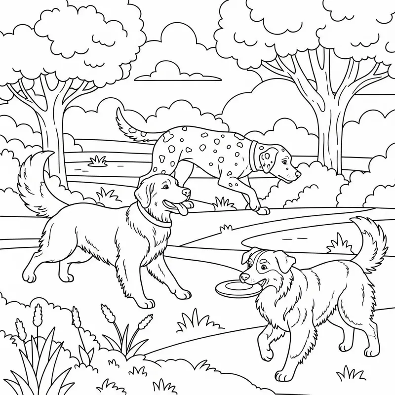 Adorable Dog Coloring Page - Best Breeds for Kids to Color