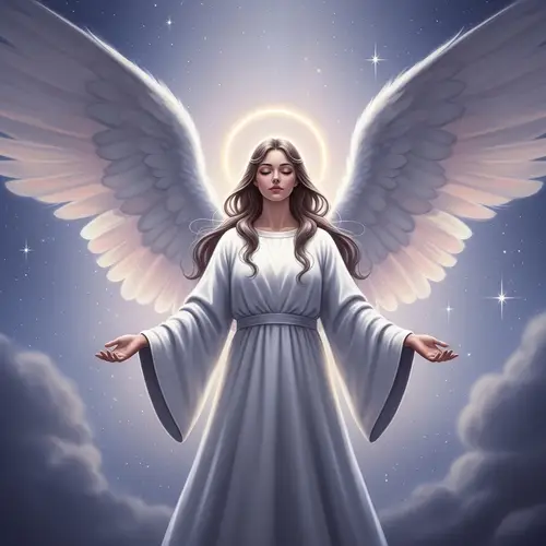 Tranquil Angel in Celestial Space