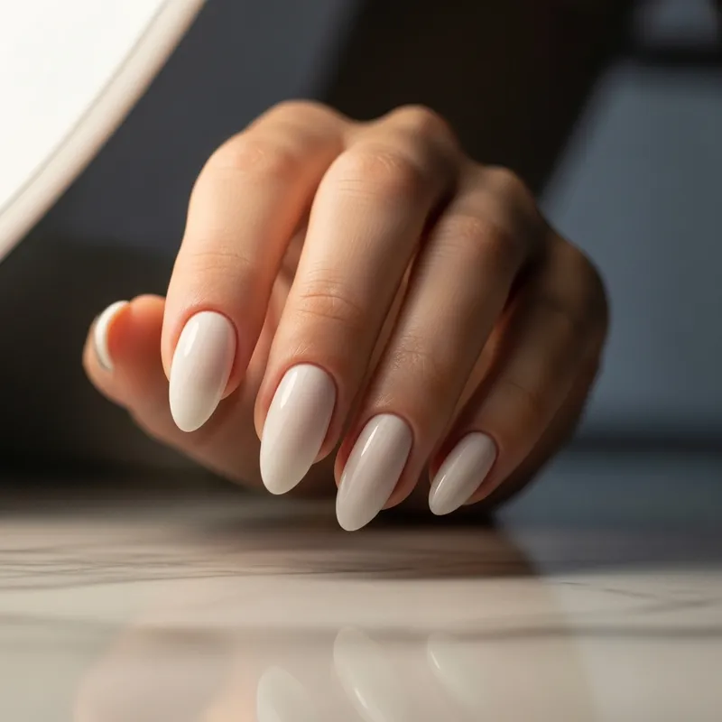 Natural White Nail Manicure | Serene Environment