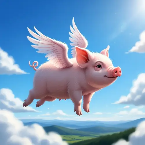 Flying Pig: Amazing Image of a Little Pig Taking Flight