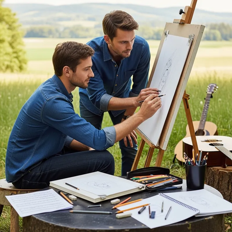 Phil and Tim Hanseroth Creating Art Together