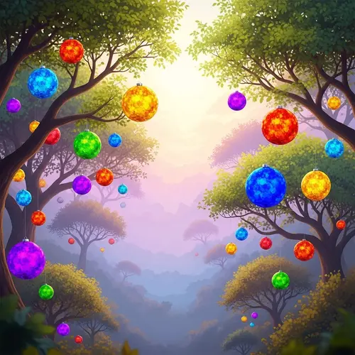 Soft Colorful Background with Joyful Balls